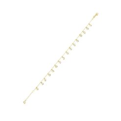 14 Karat Yellow Gold Dangling Star Stationed Ankle Bracelet