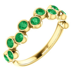 14 Karat Gold Stackable Gemstone Bezel Set Pop Ring