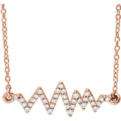 14 Karat Gold 1/6 CTW Diamond Heartbeat Necklace