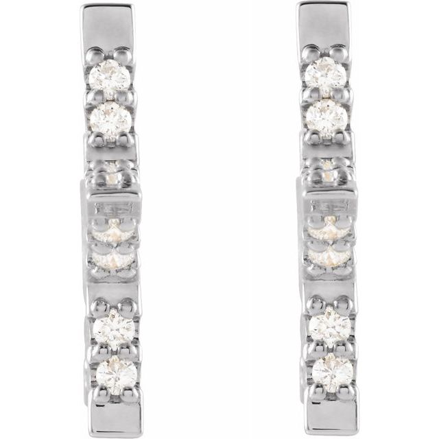 14 Karat Gold Diamond Star Post Back Huggie Earrings - Image 7