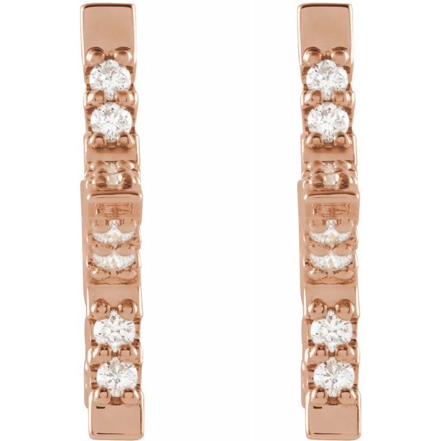 14 Karat Gold Diamond Star Post Back Huggie Earrings - Image 5