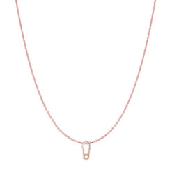 14 Karat Rose Gold Safety Pin Necklace