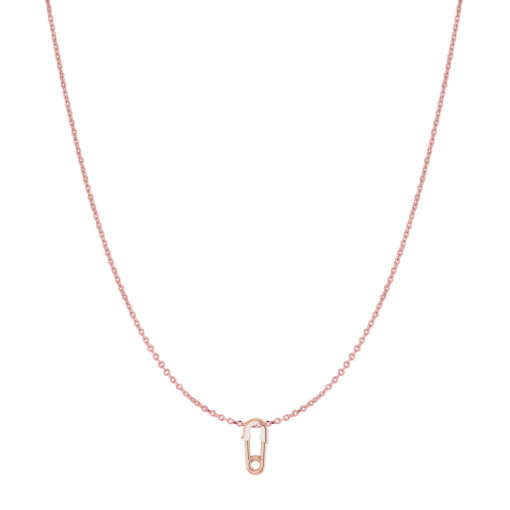 14 Karat Rose Gold Safety Pin Necklace