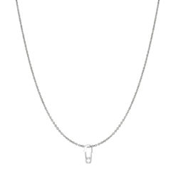 14 Karat White Gold Safety Pin Necklace