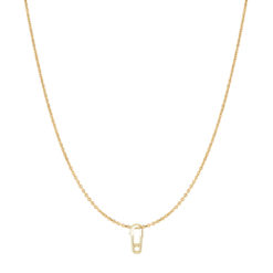 14 Karat Yellow Gold Safety Pin Necklace