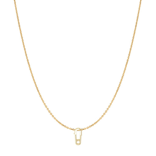 14 Karat Yellow Gold Safety Pin Necklace