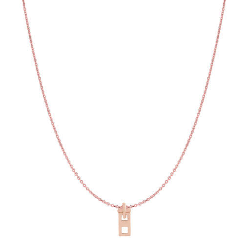 14 Karat Rose Gold Zipper Necklace