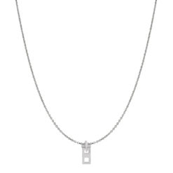 14 Karat White Gold Zipper Necklace