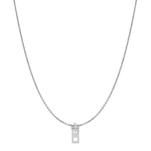 14 Karat White Gold Zipper Necklace