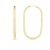 14 Karat Yellow Gold Geometric Paper Clip Shape Endless Hoop Earrings