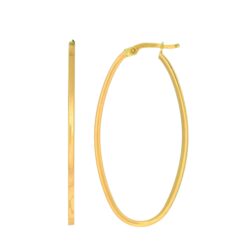 14 Karat Yellow Gold Large Oval Hoop Earrings