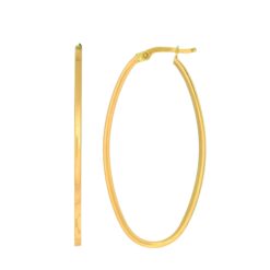 14 Karat Yellow Gold Large Oval Hoop Earrings