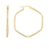 14 Karat Yellow Gold Hexagon Hoop Earrings