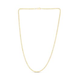 14 Karat Yellow Gold 2.5 mm Moon Cut Bead Ball Chain Necklace